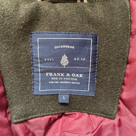 Frank & Oak Wool Toggle Coat Size L - Picture 3 of 3